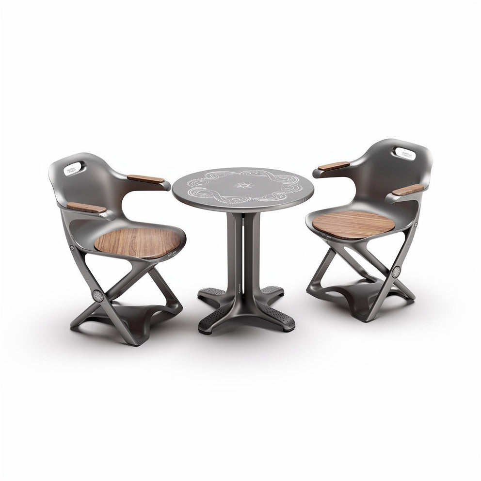 **Nowoczesny zestaw mebli do jadalni: stół i krzesła o ergonomicznym designie**