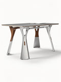 Stół biurowy z aluminium i drewna – nowoczesny design z ergonomicznymi nogami